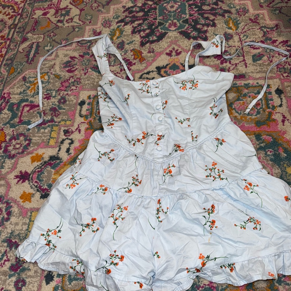 Wild Fable Light Blue Floral Romper